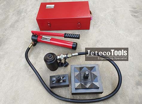 Hydraulic square and rectangular hole punch tools