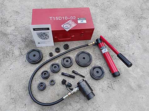 T15D10 hydraulic knockout hole punch driver tool kit with steel box
